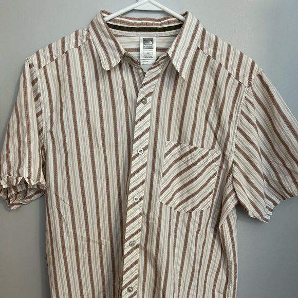 The North Face Other - The North Face Mens Shirt White Brown Red Grey Striped 100% Cotton‎ Size M